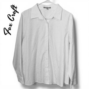 🪴FOXCRAFT NON IRON WHITE PAISLEY PRINT BLOUSE